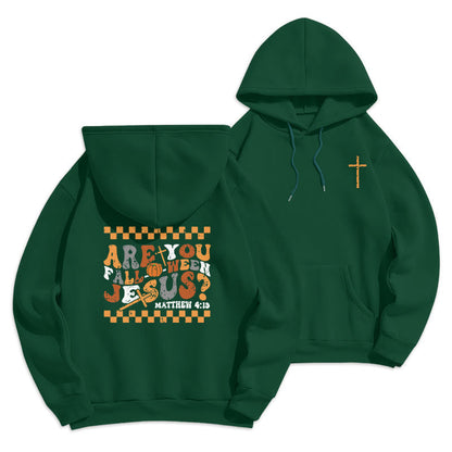 Follow Jesus This Fall Matthew 419 Fleece Lined Polyester Hoodie