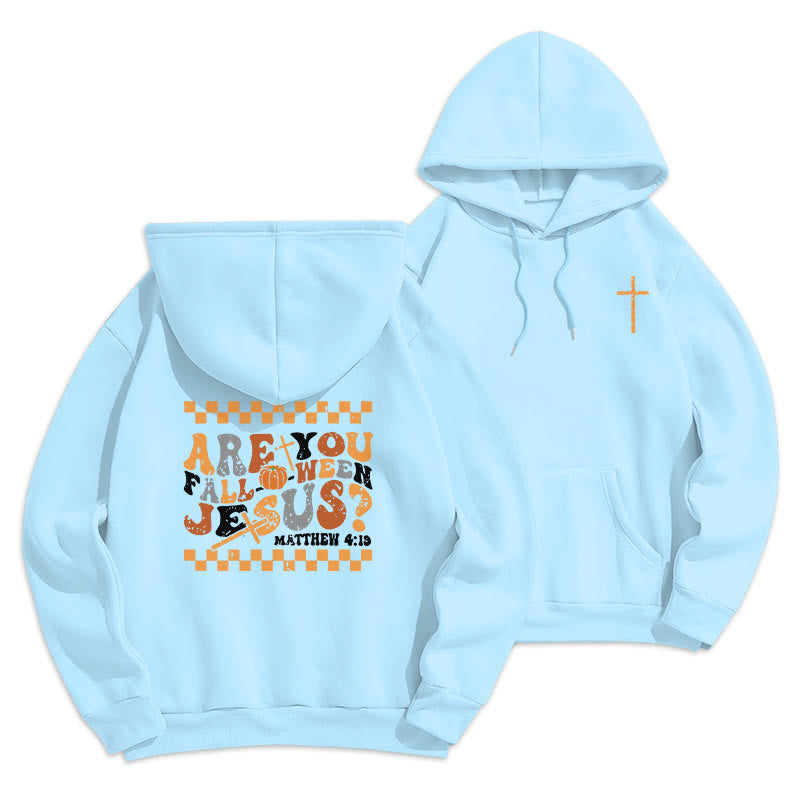 Follow Jesus This Fall Matthew 419 Fleece Lined Polyester Hoodie