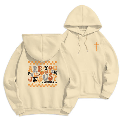Follow Jesus This Fall Matthew 419 Fleece Lined Polyester Hoodie