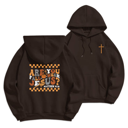 Follow Jesus This Fall Matthew 419 Fleece Lined Polyester Hoodie