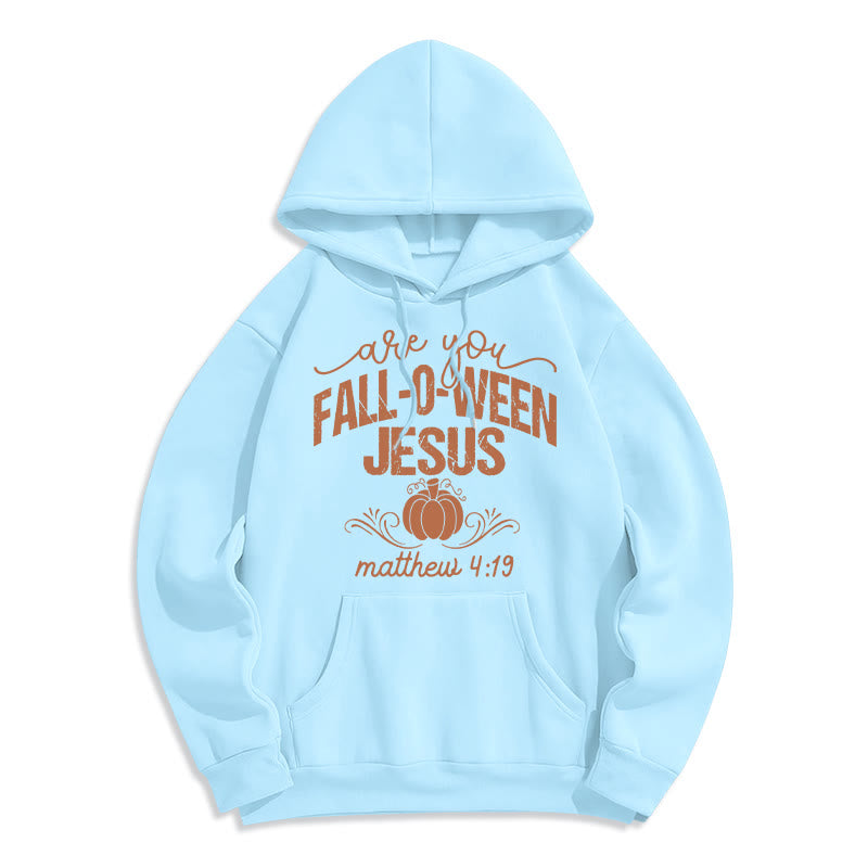 Fall for Jesus Pumpkin Faith Fleece Lined Polyester Hoodie