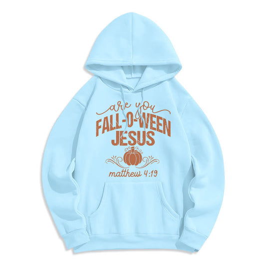 Fall for Jesus Pumpkin Faith Fleece Lined Polyester Hoodie