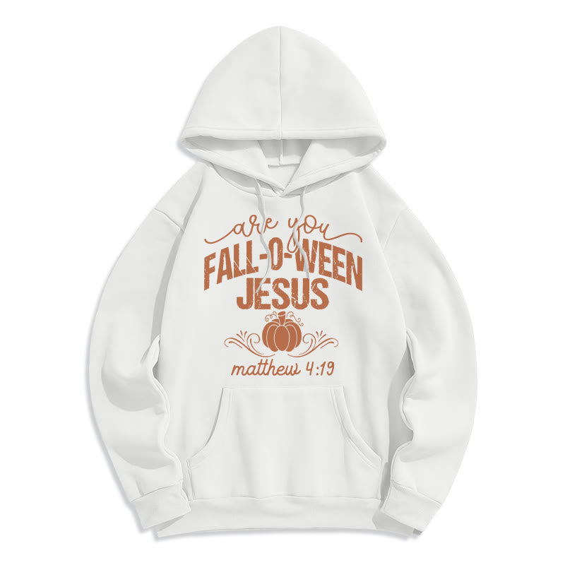 Fall for Jesus Pumpkin Faith Fleece Lined Polyester Hoodie