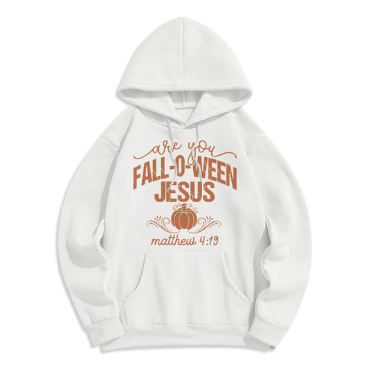 Fall for Jesus Pumpkin Faith Fleece Lined Polyester Hoodie