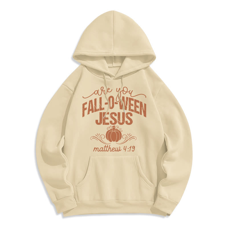 Fall for Jesus Pumpkin Faith Fleece Lined Polyester Hoodie