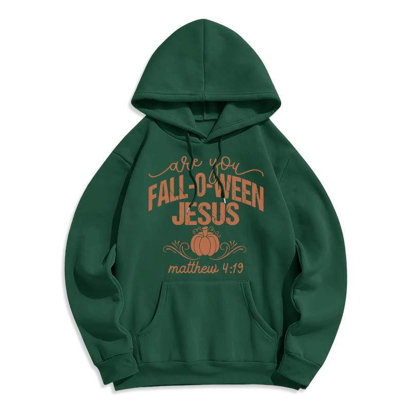 Fall for Jesus Pumpkin Faith Fleece Lined Polyester Hoodie