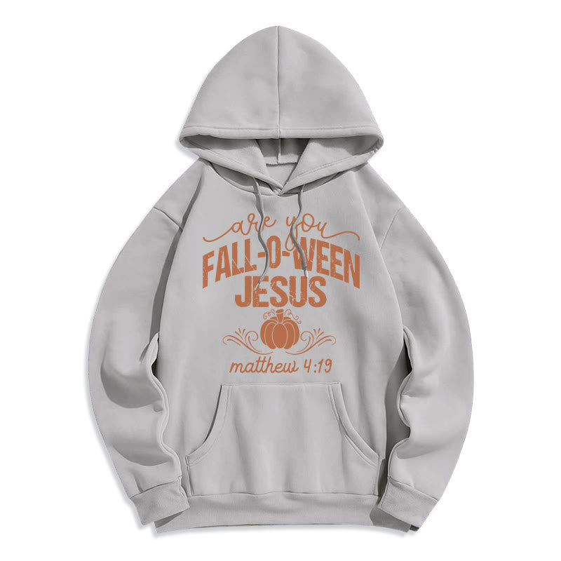 Fall for Jesus Pumpkin Faith Fleece Lined Polyester Hoodie