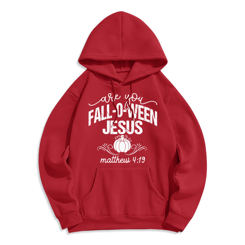 Fall for Jesus Pumpkin Faith Fleece Lined Polyester Hoodie