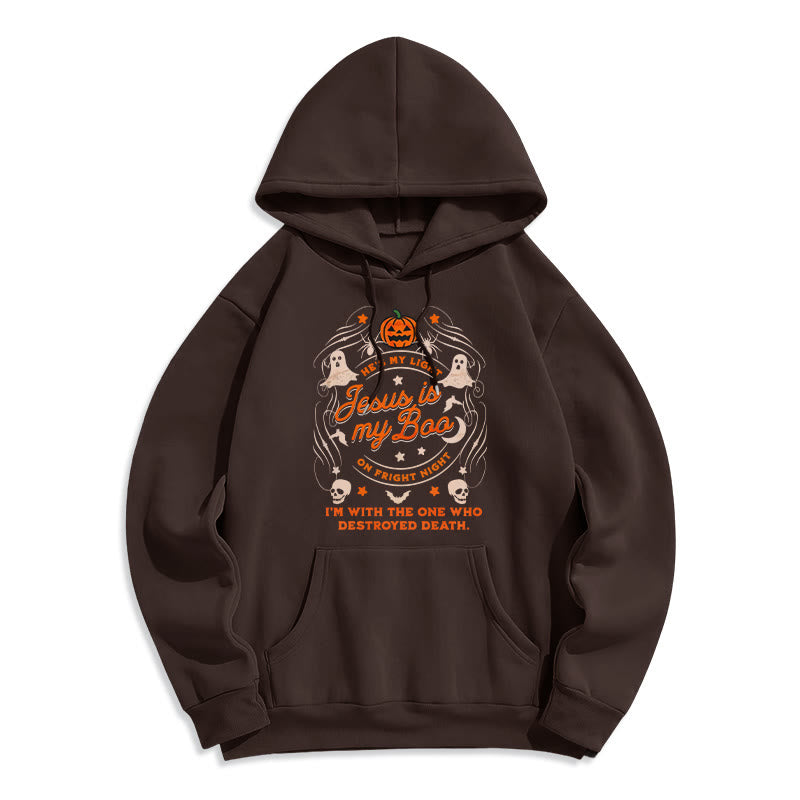 Jesus is My Boo with Holy Ghost Style Fleece Lined Polyester Hoodie