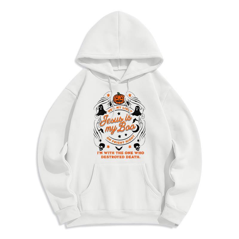 Jesus is My Boo with Holy Ghost Style Fleece Lined Polyester Hoodie