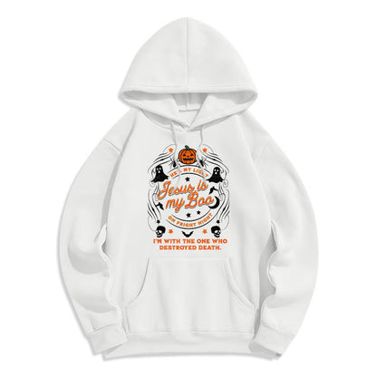 Jesus is My Boo with Holy Ghost Style Fleece Lined Polyester Hoodie