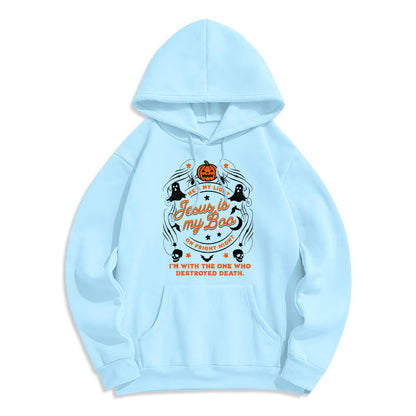 Jesus is My Boo with Holy Ghost Style Fleece Lined Polyester Hoodie
