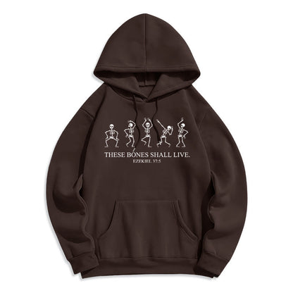 These Bones Shall Live Dance of Faith Fleece Lined Polyester Hoodie