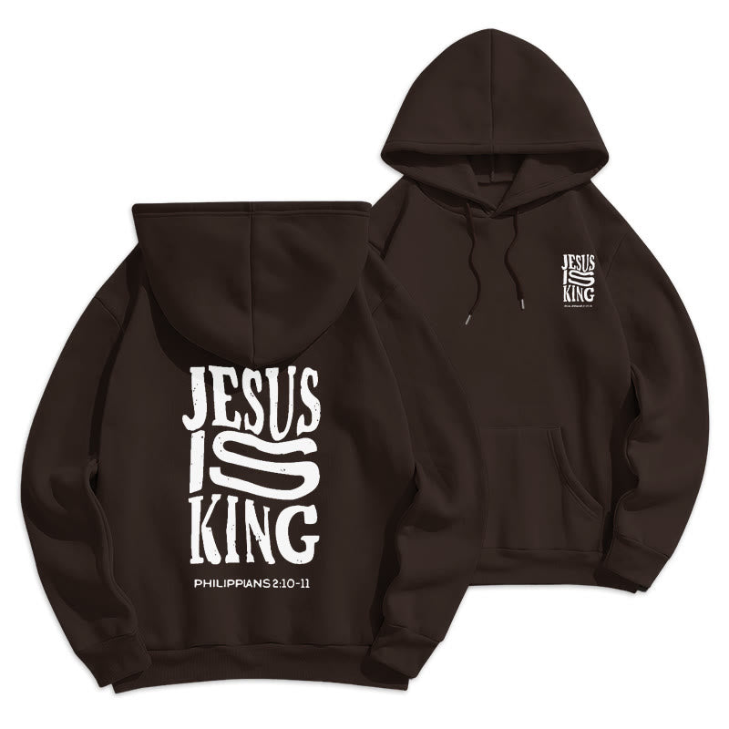 Bold Street Style Jesus Is King Bold Fleece Lined Polyester Hoodie