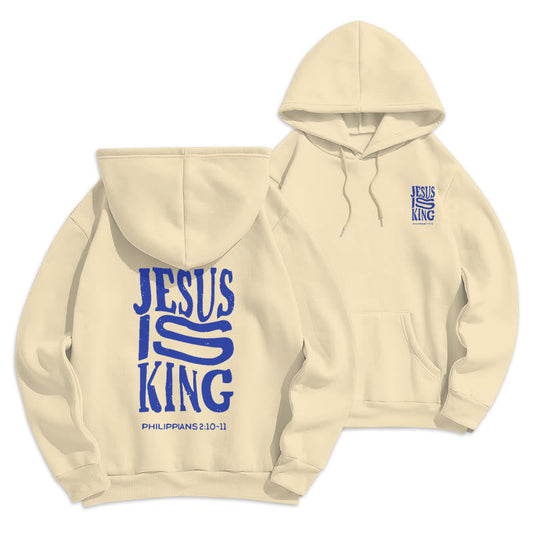 Bold Street Style Jesus Is King Bold Fleece Lined Polyester Hoodie