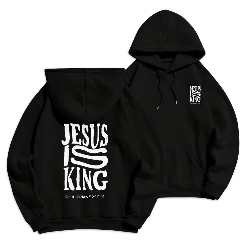 Bold Street Style Jesus Is King Bold Fleece Lined Polyester Hoodie