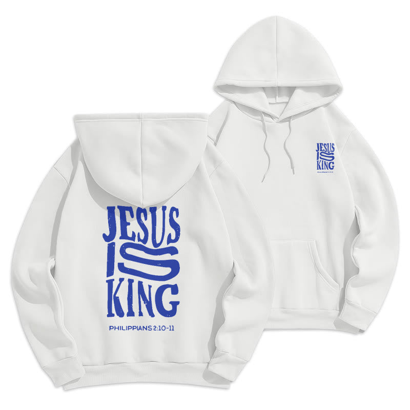 Bold Street Style Jesus Is King Bold Fleece Lined Polyester Hoodie