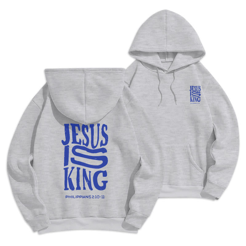 Bold Street Style Jesus Is King Bold Fleece Lined Polyester Hoodie