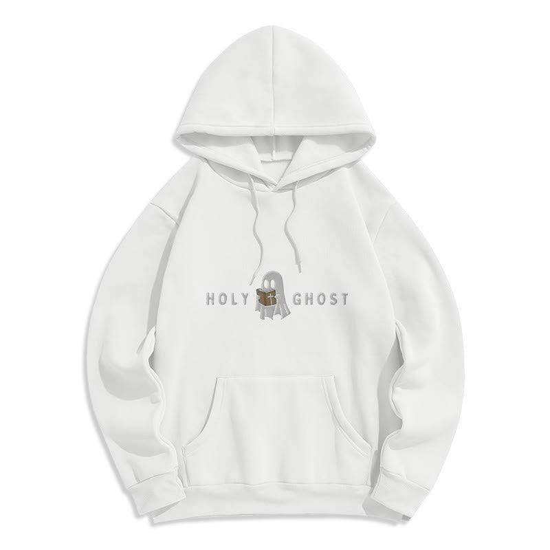 Holy Ghost Whimsical Ghost Art Fleece Lined Polyester Hoodie