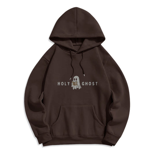 Holy Ghost Whimsical Ghost Art Fleece Lined Polyester Hoodie
