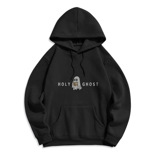 Holy Ghost Whimsical Ghost Art Fleece Lined Polyester Hoodie