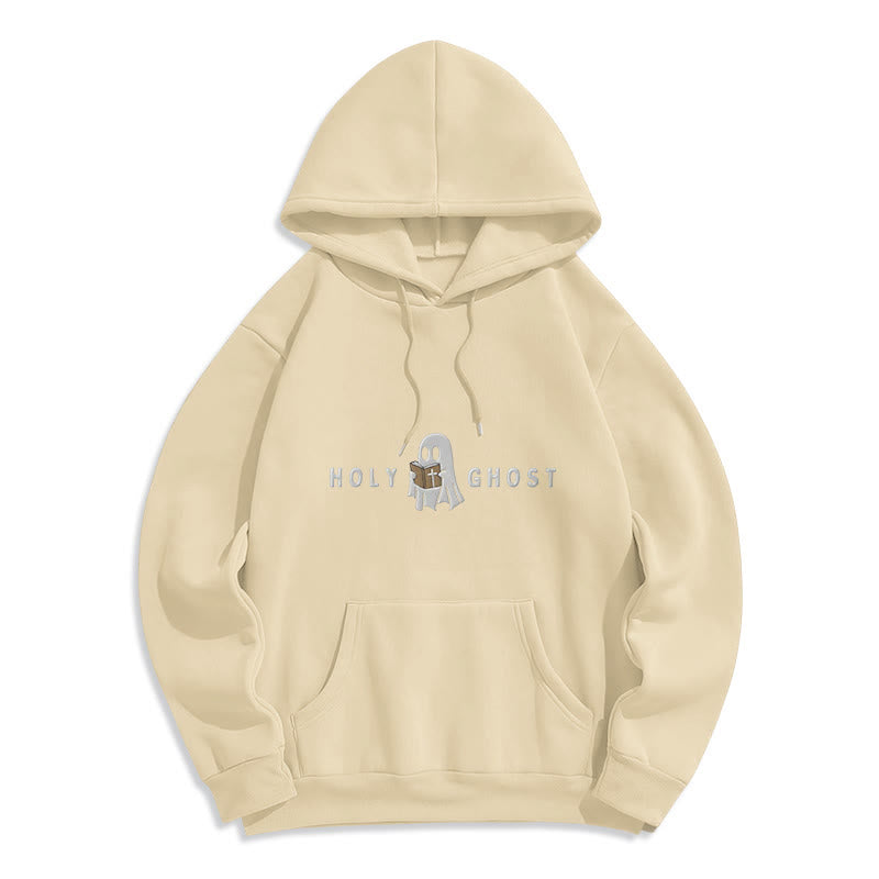 Holy Ghost Whimsical Ghost Art Fleece Lined Polyester Hoodie