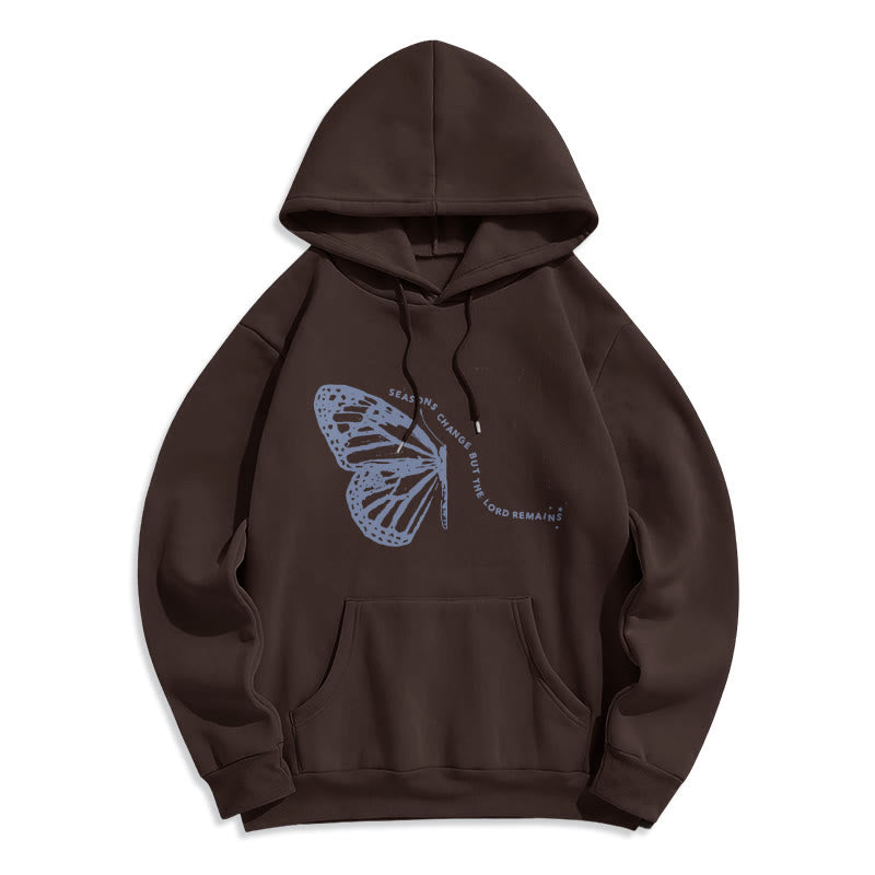 Seasons Change Lord Remains Butterfly Motif Fleece Lined Polyester Hoodie