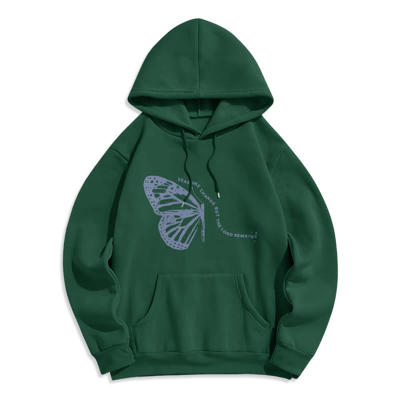 Seasons Change Lord Remains Butterfly Motif Fleece Lined Polyester Hoodie