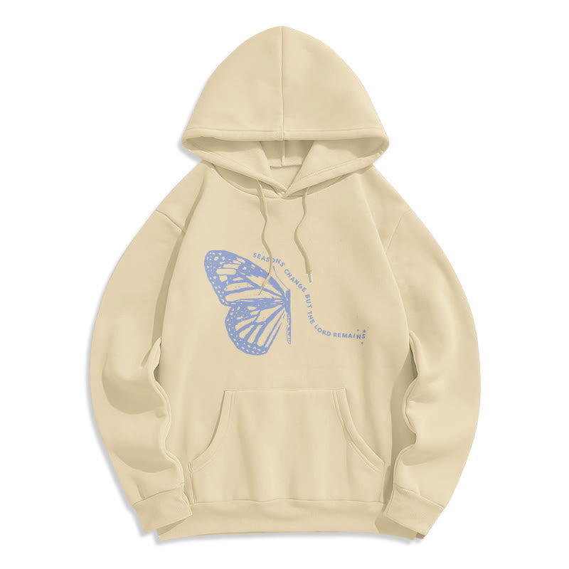 Seasons Change Lord Remains Butterfly Motif Fleece Lined Polyester Hoodie
