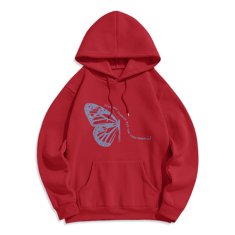Seasons Change Lord Remains Butterfly Motif Fleece Lined Polyester Hoodie