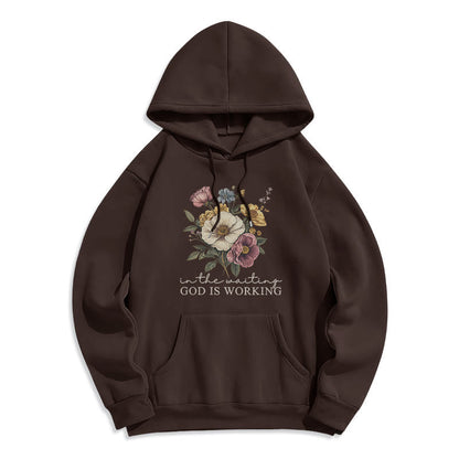 Daily Devotion Vintage Floral & Faith Slogan Fleece Lined Polyester Hoodie