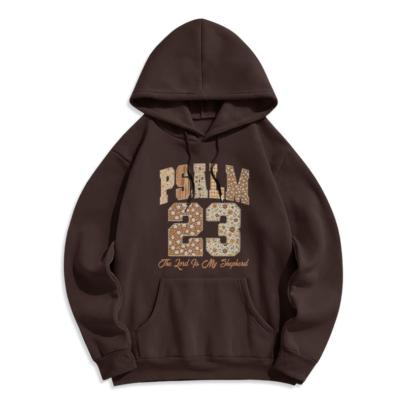 Vintage Aesthetic Psalm 23 Faith Comfort Fleece Lined Polyester Hoodie