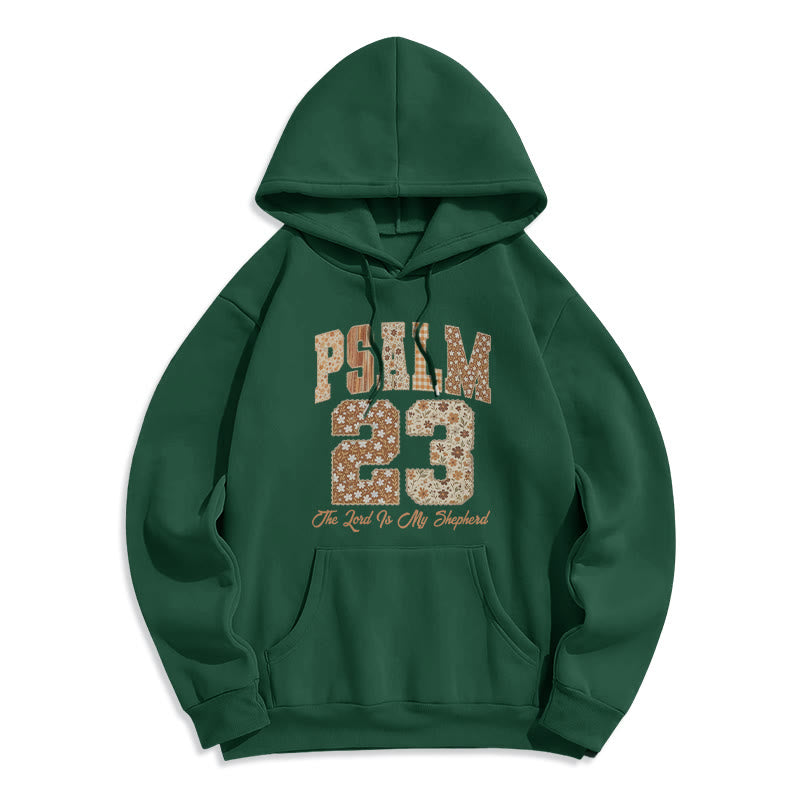 Vintage Aesthetic Psalm 23 Faith Comfort Fleece Lined Polyester Hoodie