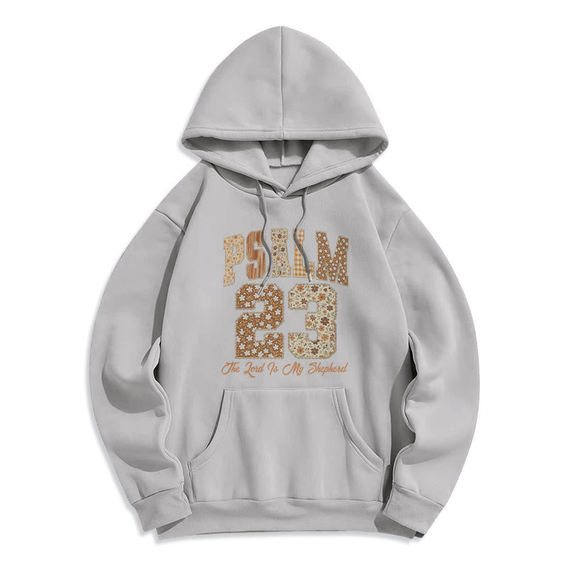 Vintage Aesthetic Psalm 23 Faith Comfort Fleece Lined Polyester Hoodie