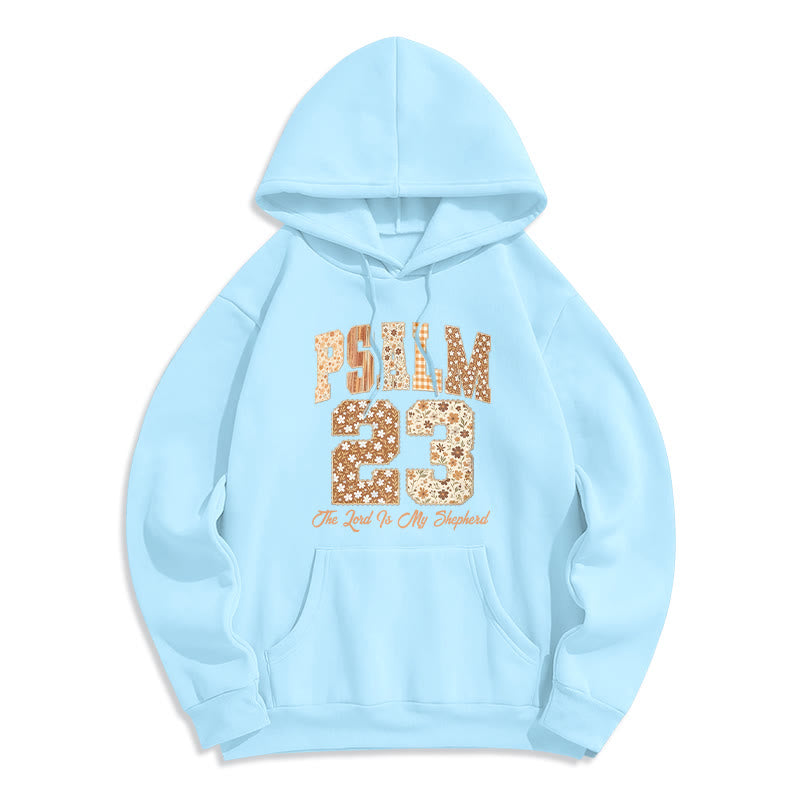 Vintage Aesthetic Psalm 23 Faith Comfort Fleece Lined Polyester Hoodie