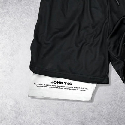 Christianartworkshop John 3:16 The Cross Performance Shorts