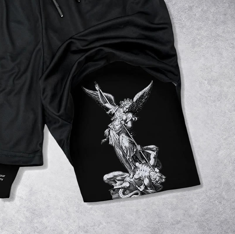 Christianartworkshop Isaiah 41:10 Angel & Devil Performance Shorts