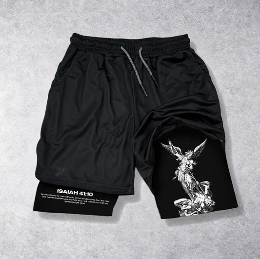 Christianartworkshop Isaiah 41:10 Angel & Devil Performance Shorts