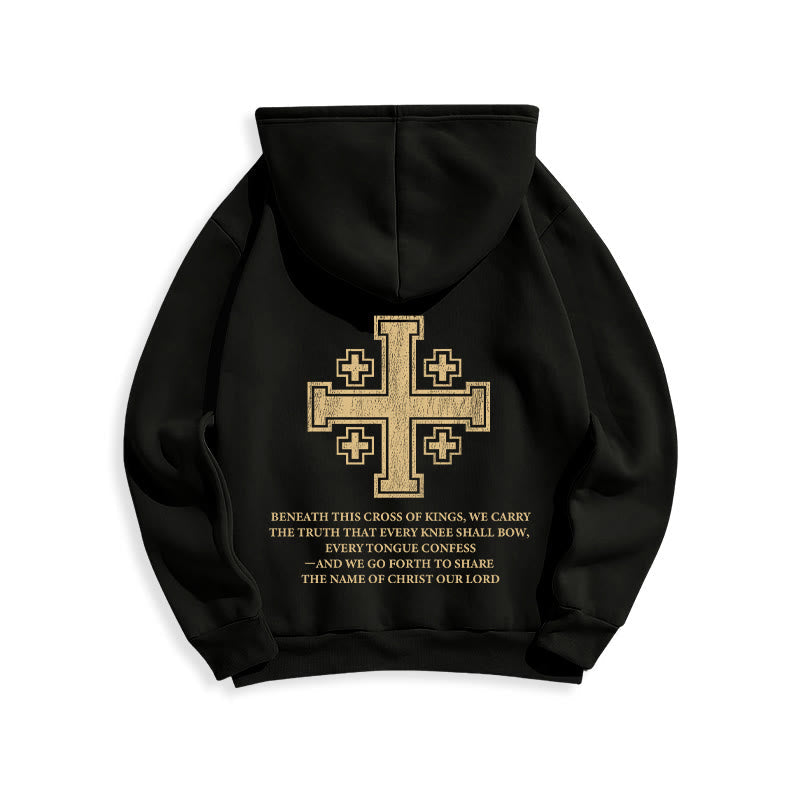Cross of Kings Faith Statement Fleece Lined Polyester Hoodie