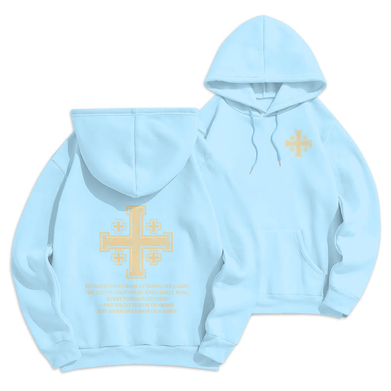 Cross of Kings Faith Statement Fleece Lined Polyester Hoodie