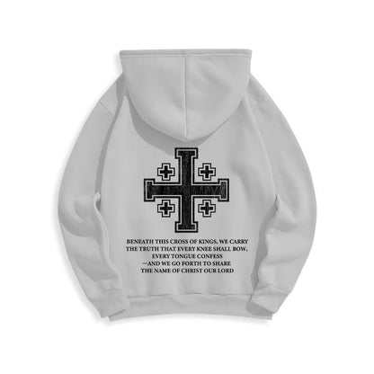Cross of Kings Faith Statement Fleece Lined Polyester Hoodie