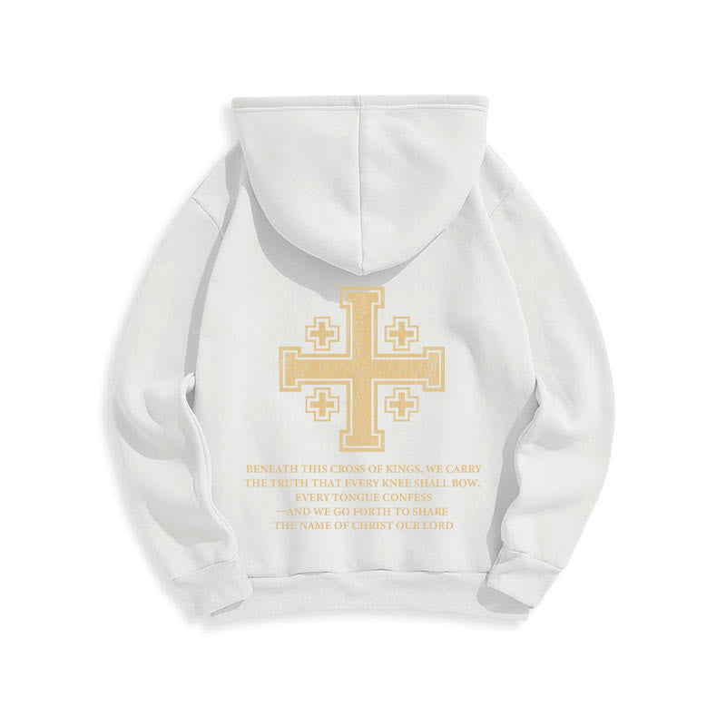 Cross of Kings Faith Statement Fleece Lined Polyester Hoodie
