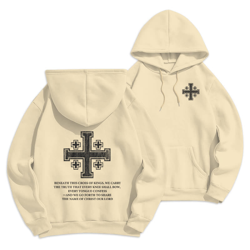 Cross of Kings Faith Statement Fleece Lined Polyester Hoodie
