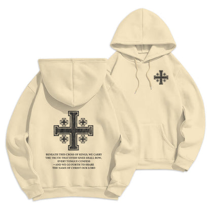 Cross of Kings Faith Statement Fleece Lined Polyester Hoodie