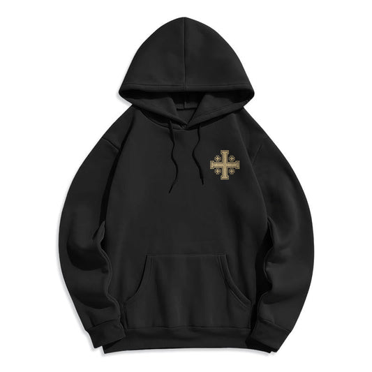 Cross of Kings Faith Statement Fleece Lined Polyester Hoodie
