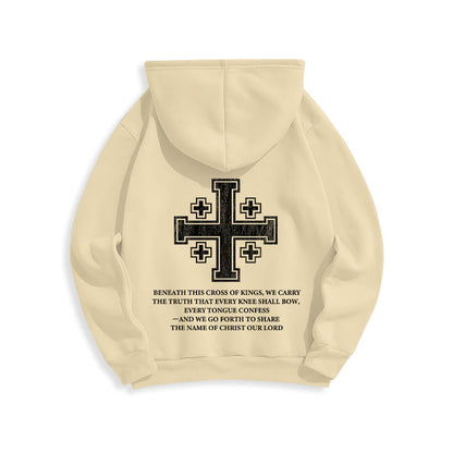 Cross of Kings Faith Statement Fleece Lined Polyester Hoodie