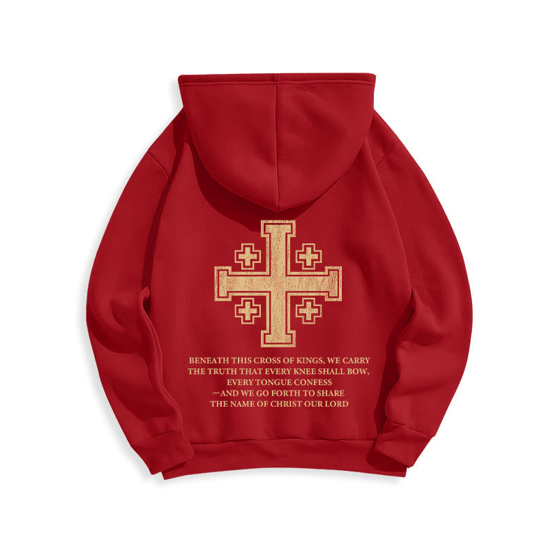 Cross of Kings Faith Statement Fleece Lined Polyester Hoodie