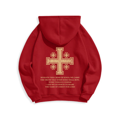 Cross of Kings Faith Statement Fleece Lined Polyester Hoodie