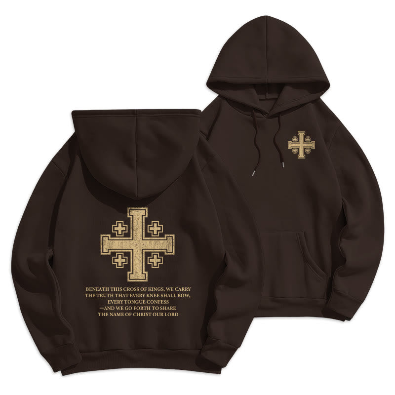 Cross of Kings Faith Statement Fleece Lined Polyester Hoodie