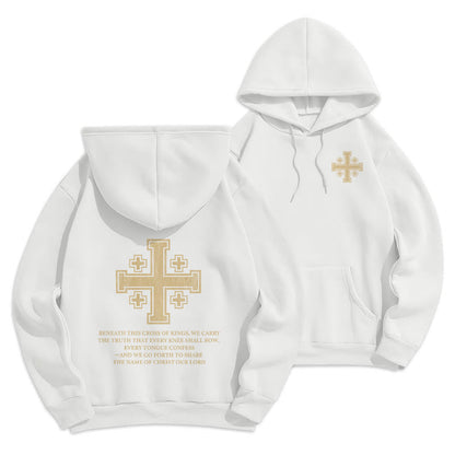 Cross of Kings Faith Statement Fleece Lined Polyester Hoodie
